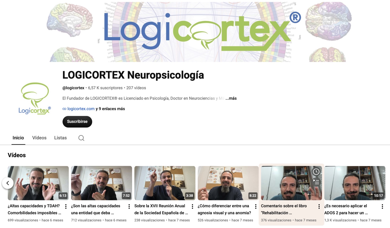 Canal de YouTube de LOGICORTEX® Neuropsicología